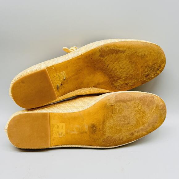 J Crew Shoes Womens 6.5 Beige Mary Jane Ballet Flats Raffia Woven Buckle Comfort - Picture 9 of 12